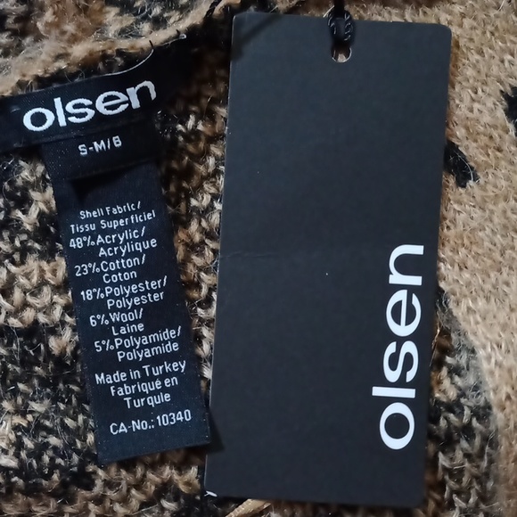 Olsen Cora Long Cardigan Sweater Golden Glam S M 8 - Picture 2 of 11